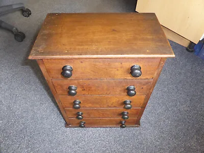 Vintage Edwardian English Oakminiature  Chest Of Drawers...apprentice Piece. • £295