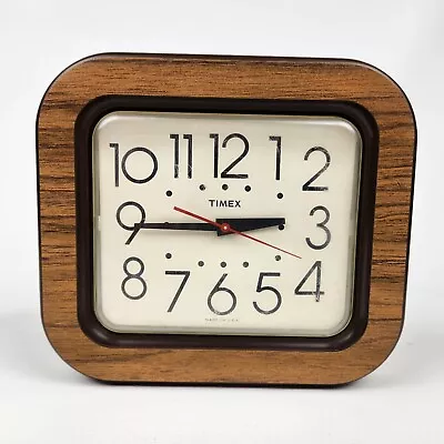 Vintage Timex Wall Clock Model 2205A 70s Made In USA Tested Working Art Deco • $24.95