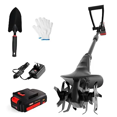 MZK 20V Cordless Tiller Cultivator With 24 Steel Tines7.8-inch Wide Battery ... • $162.74