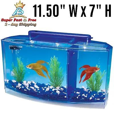 Fish Tank Deluxe Triple Betta Bow Aquarium Tank Divider With Filtration System  • $50.09