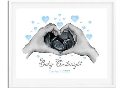 Personalised Pregnancy Scan Print Gift Ultrasound Baby Shower Gift New Baby.. • £8.50