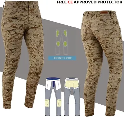 Ladies Camouflage Kevlar Lined Motorcycle/Motorbike Aramid CE Protective Trouser • £49.99