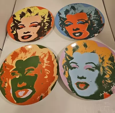 Andy Warhol Marilyn Monroe Plates Set 4 Coupe Block Pop Art 1997 Collectible Vtg • $50