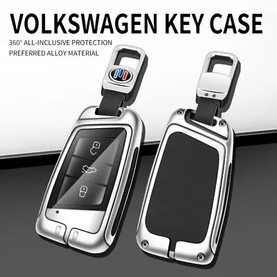 Zinc Alloy Leather Car Fob Key Cover Case Smart Holder For VW Magotan Passat B8 • $7.59