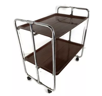 Mid Century Side Table Bar Cart Tea Cocktail Serving Trolley Danish Modern Style • $190.75