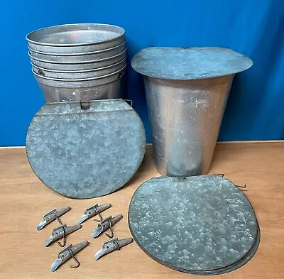 6 Aluminum Sap Buckets + 6 Lids COVERS + 6 TAPS Spiles Spouts MAPLE SYRUP • $48.69