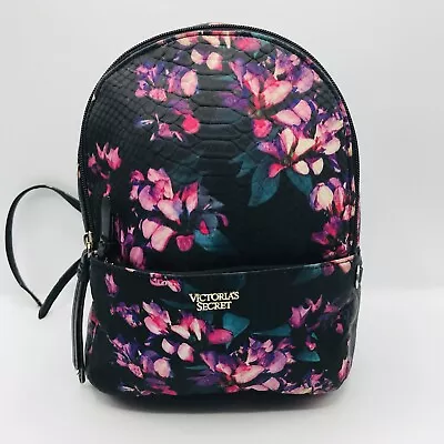 Victoria Secret Purple Pink Floral Mini Backpack VS Purse Bag Travel Chain • $29.99