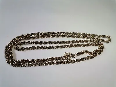 9CT GOLD ROPE CHAIN Necklace 24  -6.6 GRAMS Hallmarked • £215