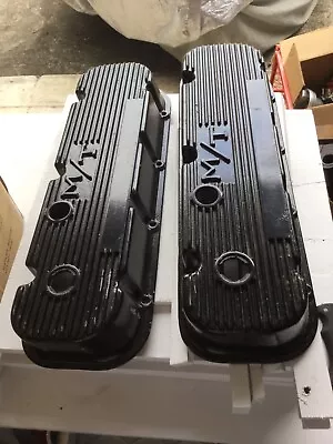 🔥 VINTAGE MICKEY THOMPSON M/T BIG BLOCK CHEVY CHEVROLET VALVE COVERS Black • $175