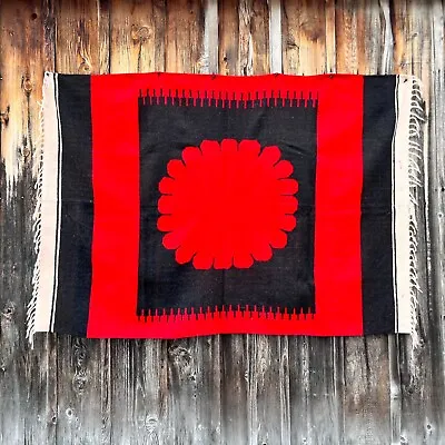 $125 • Buy Zapotec Wool Rug Oaxaca Flower Mexican Wedding Blanket Floor Size 55  X 77 