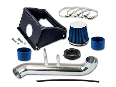 Blue Heat Shield Cold Air Induction Kit + Filter For 2015-2017 F150 5.0L V8 • $123.49