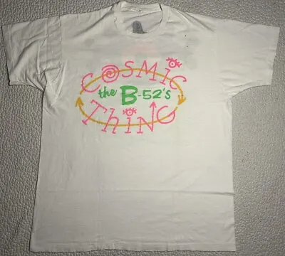 Vintage The B-52’s Cosmic Thing World Tour Band Shirt Size XXL White • $49.99
