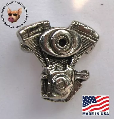 $6.50 • Buy V Twin Engine Vest Pin  * Made In The Usa * Motorcycle Biker Jacket Pin