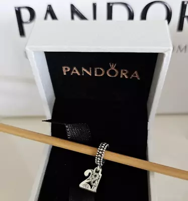 NEW Pandora 21st Celebration Birthday CZ Dangle Charm 797263 With Gift Bag & Box • $44