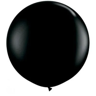 Qualatex Round Latex Giant Balloon (Pack Of 2) 3' Onyx Black • $11.69