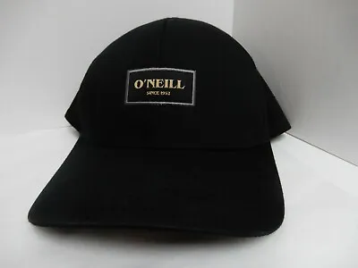 $16 • Buy O'NEILL Surf Logo Label Patch Hat Cap Snapback Structured Mid Profile Black EUC