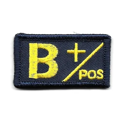 Blue Yellow Medical Alert Blood Type B+ Positive Patch Fits For VELCRO® BRAND • $3.29