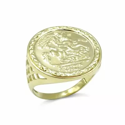 9ct Yellow Gold St. George Ring Size S • £225