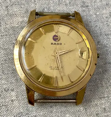 RADO Automatic Pie Pan Men's Watch Vintage Incabloc N° 59948 25 Jewels Gold Dial • $199