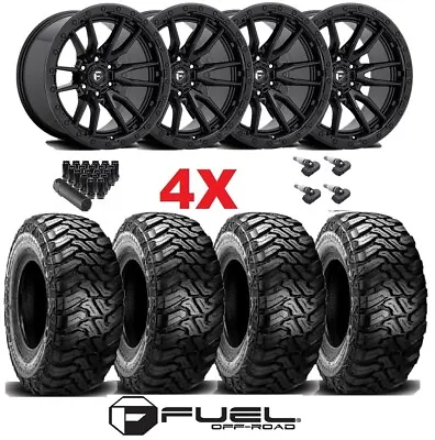 20 Fuel Rebel 6 Wheels Rims Tires 33 12.50 20 Mt D679 Black Mud • $2695