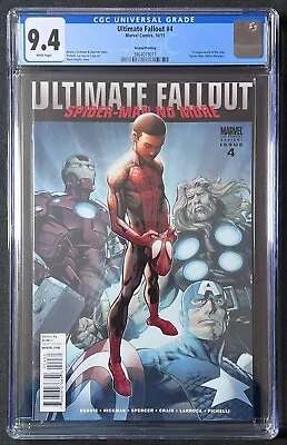 Ultimate Fallout #4 2nd Print Miles Morales Spider-Man CGC 9.4 NM Condition 2011 • £174.95