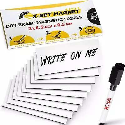 Dry Erase Magnetic Labels - Reusable Sticky Notes - Magnetic Notepads For Ref... • $17.79