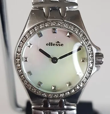 1990s Ellesse Watch Ladies Mother Of Pearl Dial Gem Stones 316L Stainless Steel • $74.66