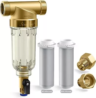 SimPure Whole House Water Pre-Filter System Reusable Spin Down Sediment Filter • $29.99