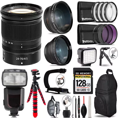 Nikon NIKKOR Z 24-70mm S Lens + Pro Flash + LED Light + Tripod - 128GB Kit • $683.99