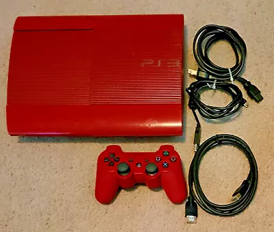 Sony PlayStation 3 Super Slim 500 GB Red Console (NTSC - CECH-4001C) • $155.95