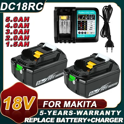 For Makita 18V 5.0Ah LXT Lithium Ion Battery +Charger Set BL1860B BL1830 BL1850 • $163.34