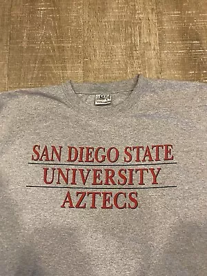 Vintage 90s San Diego State University Aztecs SDSU T-Shirt Size XL Grey • $25.99