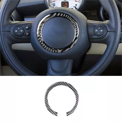 For Mini Cooper 2007-2010 Carbon Fiber Interior Steering Wheel Logo Cover Trim • $16.29