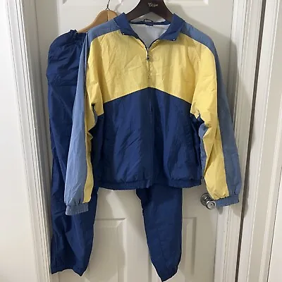 Vtg 80s 90s Lands End Track Suit Jogging Warm Up Womens L 14-16 Pants Jacket • $20