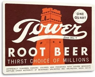 Tower Root Beer Soda Pop Advertising Vintage Retro Wall Decor Bar Metal Tin Sign • $17.99