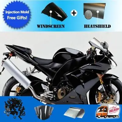 FD Glossy Black Injection Fairing Fit For Kawasaki 2004 2005 ZX10R Plastics S08 • $319.99