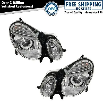 Headlights Headlamps Left & Right Pair Set For 07-09 Mercedes Benz E320 E350 550 • $230.60