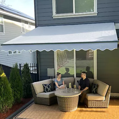 ALEKO Motorized Retractable Home Patio 20 X 10 Ft Awning Silver Gray Canopy • $543.20