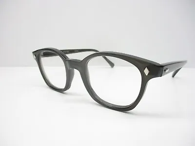 Eyeglasses Classic 60s Style Horn Rim Retro Custom Dark Gray Clear 50 Hoya Large • $39.93