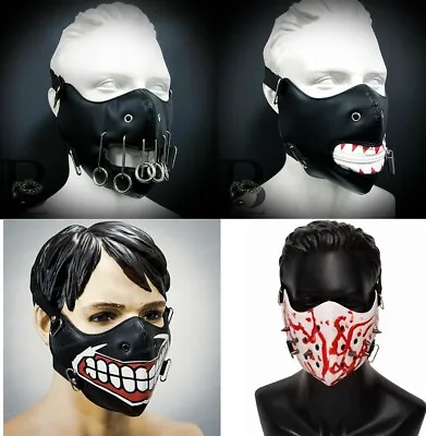 $14.95 • Buy Leather Mouth Mask Masquerade Masks Cyberpunk Respiratory Cosplay Mask 