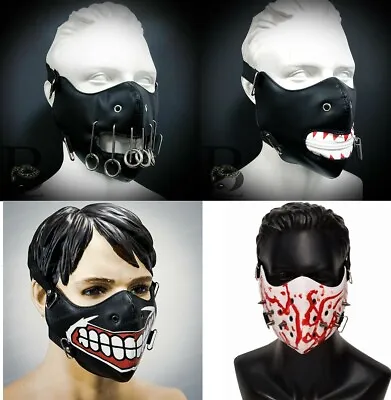 Leather Mouth Mask Masquerade Masks Cyberpunk Respiratory Cosplay Mask  • $14.95