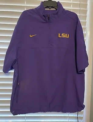 NIKE LSU Tigers Pullover Short Sleeve Dri-Fit Coach Jacket Men XL READ • $24.99