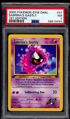 PSA 7 Sabrina's Gastly 2000 Pokemon Card 97/132 1st Edition Gym Challenge • $18.66