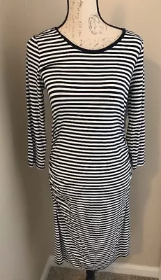 Liz Lange Target 3/4 Sleeve Striped Maternity Dress In Navy White Size Small New • $8.99