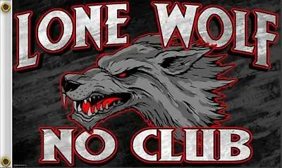 LONE WOLF Motorcycle Flag Biker Flag Polyester 3x5 Feet • $14.95