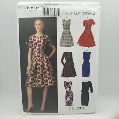 Vogue 9267/R10337 Misses Split Neck Dress Sewing Pattern Size 6-14 Uncut • $14.99