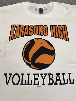 Haikyuu!! Karasuno Volleyball Print White T-Shirt Adult Size Medium • $10