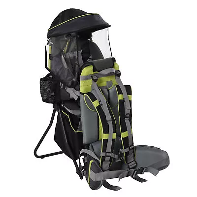 HOMCOM Baby Hiking Backpack Carrier W/ Detachable Rain Cover For Toddlers Black • £81.99