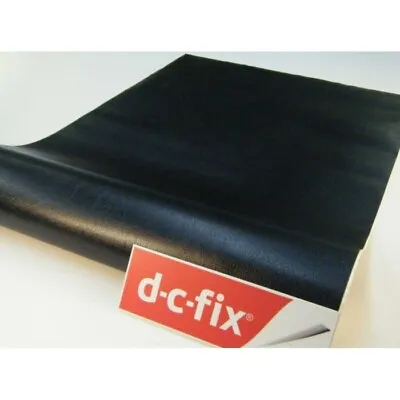 1m X 45cm MAKEOVER BLACK LEATHER SELF ADHESIVE WRAP STICKYBACK PLASTIC FABLON • £6.23