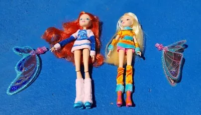 Winx Club Fashion Doll Lot Of 2 Stella Bloom With Wings Outfits 2011 • $60